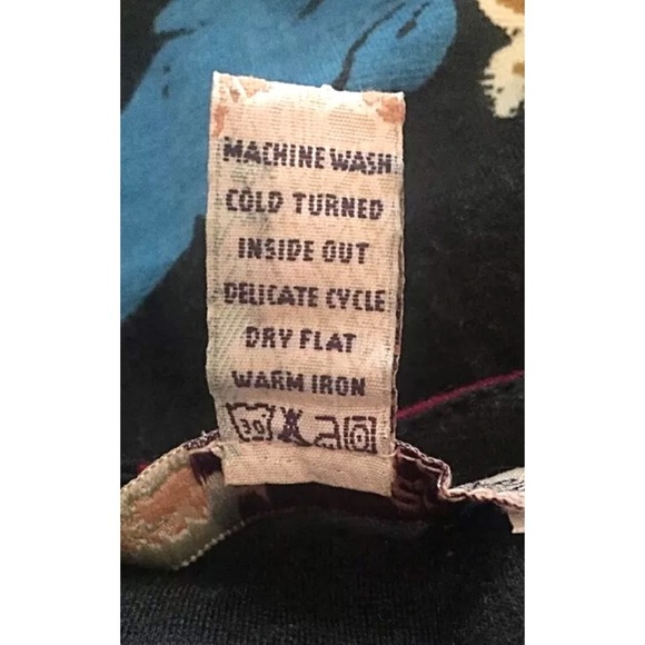 AMERICAN RAG Sz XS Black/Floral Watercolors Slvlss - Picture 5 of 5